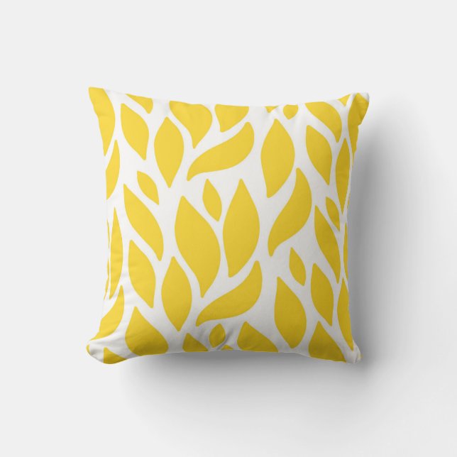 Almofada Teste padrão moderno decorativo amarelo vibrante (Frente)