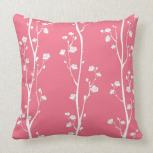 Almofada Teste padrão oriental da flor da ameixa