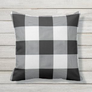 Almofada Teste padrão preto e branco da verificação do