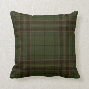 Almofada Teste padrão preto verde escuro do Scottish da