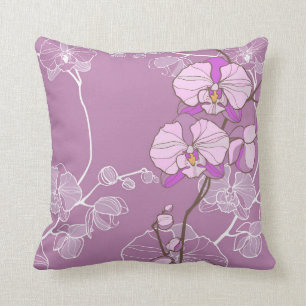 Almofada Teste padrão roxo da orquídea