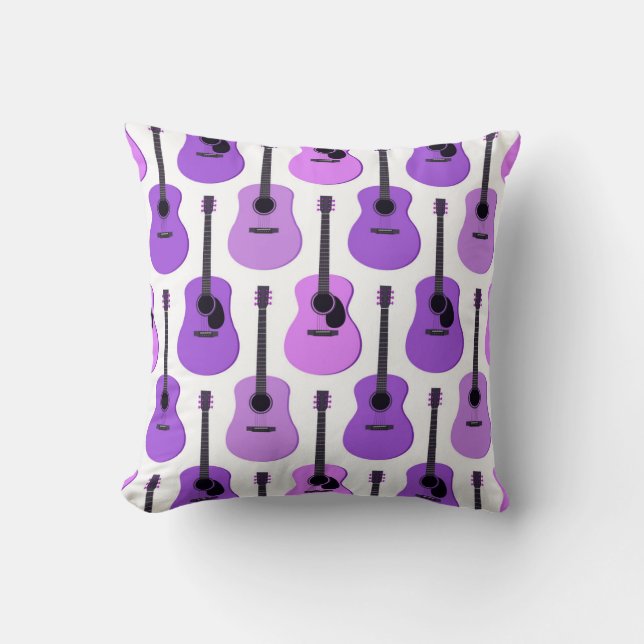 Almofada Teste padrão roxo das guitarra acústicas (Frente)