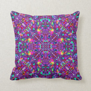 Almofada Teste padrão roxo do Hippie da mandala