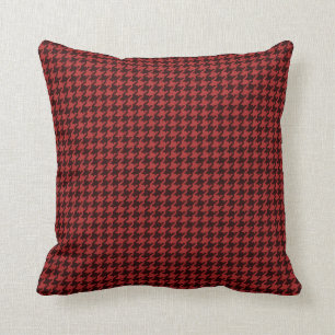 Almofada Teste padrão Textured vermelho & preto geométric