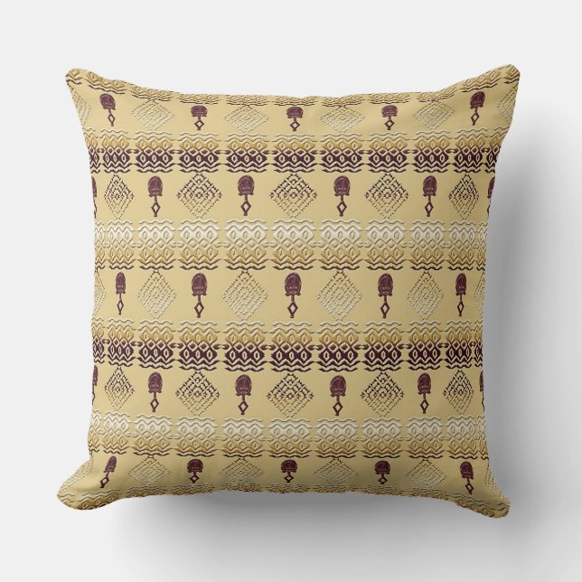 Almofada teste padrão tribal africano étnico (Frente)