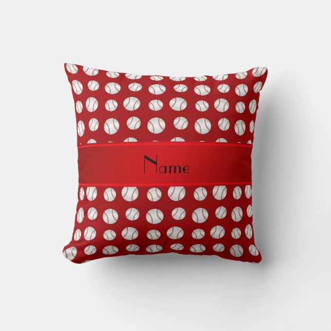 Almofada Teste padrão vermelho conhecido personalizado dos (Frente)