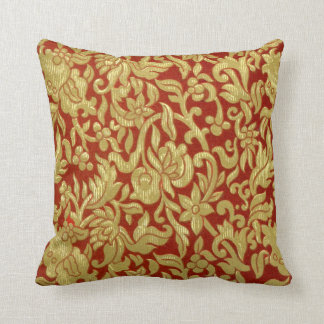 Almofada Teste padrão vermelho e Dourado chinês