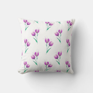 Almofada Teste padrão violeta cor-de-rosa da aguarela das