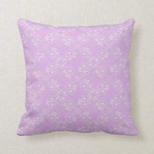 Almofada teste padrão violeta floral do laço