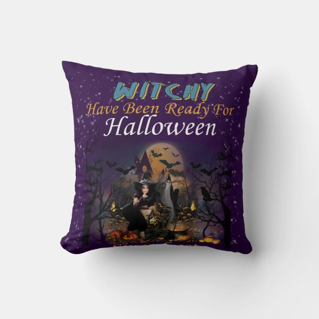 Almofada Testemunhas Estão Prontas Para O Halloween (Frente)