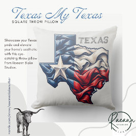 Almofada Texas My Texas Square Throw Pillow