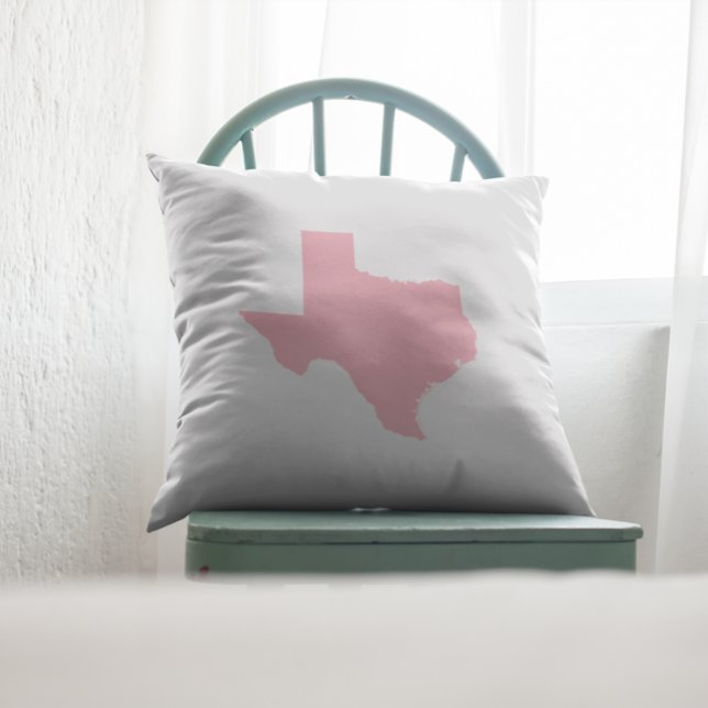 Almofada Texas Rosa (Pink Texas Shape Customizable Pillow)