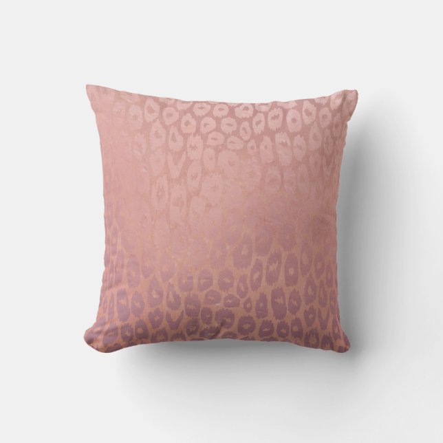 Almofada Têxtase do Leopardo da Lata Rosa de Golg (Frente)