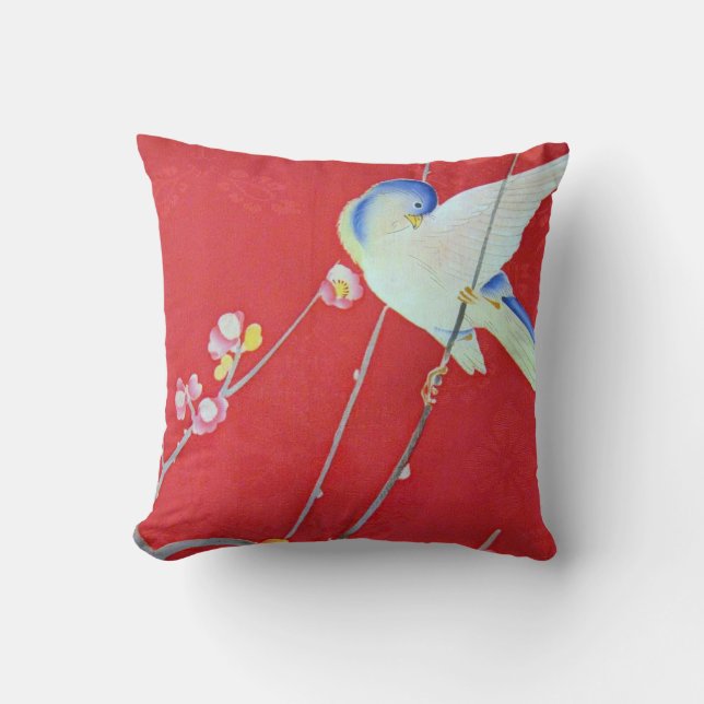 Almofada Têxtil KIMONO Japonês, Bluebird (Frente)