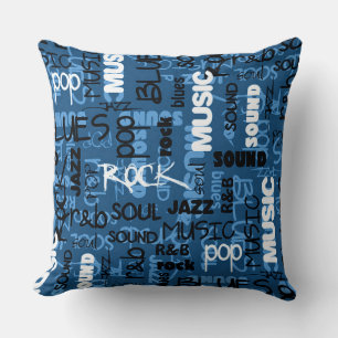 Almofada Texto de Música do Blue Rock Pop R & B