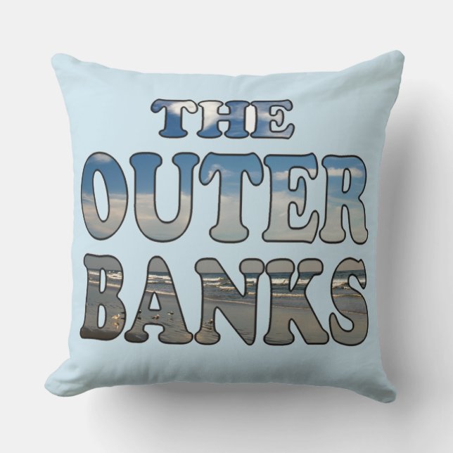 Almofada Texto de Praia de Bancos Externos (Frente)