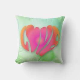 Almofada Texto do Coração Cor-de-Rosa do Dia de os namorado