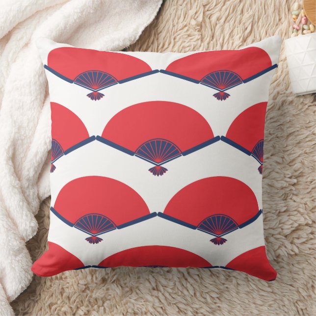 Almofada Texto personalizado do padrão do ventilador japonê (Cobertor)