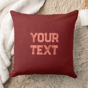 Almofada Texto Personalizado Duplo Texto Vermelho Cor Casta