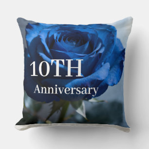 Almofada Texto Personalizado – Presente Floral Rosa Azul Ro