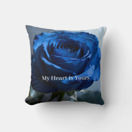 Almofada Texto Personalizado – Presente Floral Rosa Azul Ro