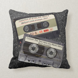 Almofada Texto Personalizado | Retro Love Music Cassette Mi