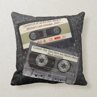 Almofada Texto Personalizado | Retro Love Music Cassette Mi