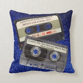 Almofada Texto Personalizado | Retro Love Music Cassette Mi