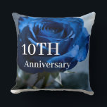 Almofada Texto Personalizado – Rosa Azul Romântica Floral P<br><div class="desc">Celebre o amor eterno com esta almofada de rosa azul romântica,  apresentando as palavras “Para Sempre & Sempre.” Um acessório aconchegante e um presente de coração para casais,  aniversários ou Dia dos Namorados.</div>