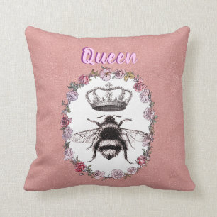 Almofada Texto Personalizado/ Rosa Dourado Fundo de Soldadu