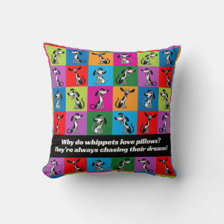 Almofada Texto personalizável Whippet Whimsy Cozy