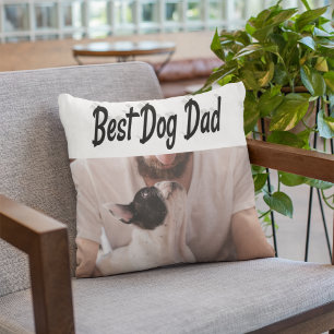 Almofada Texto Preto da Foto do Melhor Pai de Cão