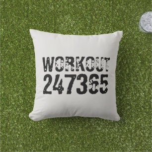 Almofada Texto vestido e arranhado Workout 247365 preto