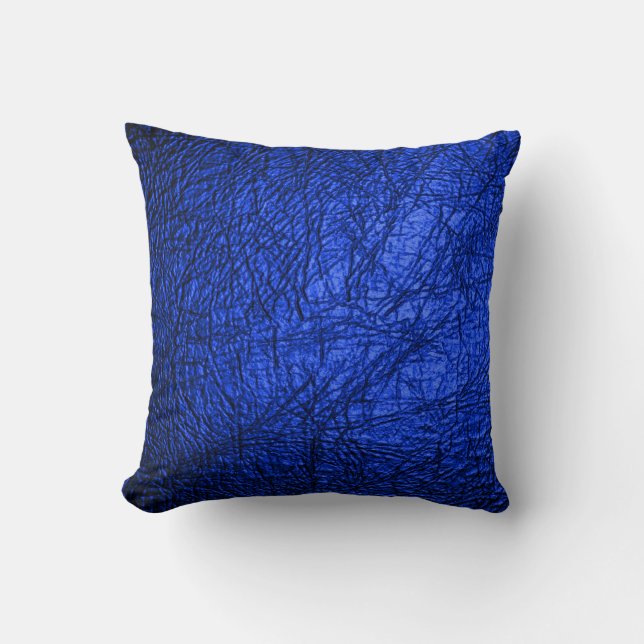 Almofada Textura Azul Moderna De Couro Azul (Frente)