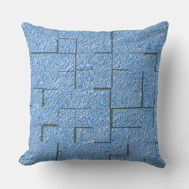 Almofada Textura azul-silicone com efeito mosaico e alivio (Frente)