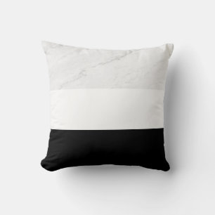Almofada Textura branca de mármore - preto e branco - fundo