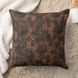 Almofada Textura castanha enrugada com manchas e fissuras q