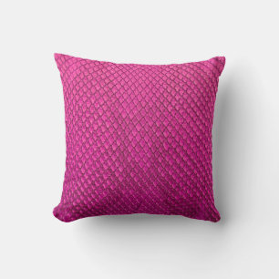 Almofada Textura da pele de cobra de píton rosa