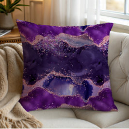 Almofada Textura de Ágata Purpúrea Brilhante
