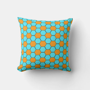 Almofada Textura de Bola de Futebol - Laranja & Azul