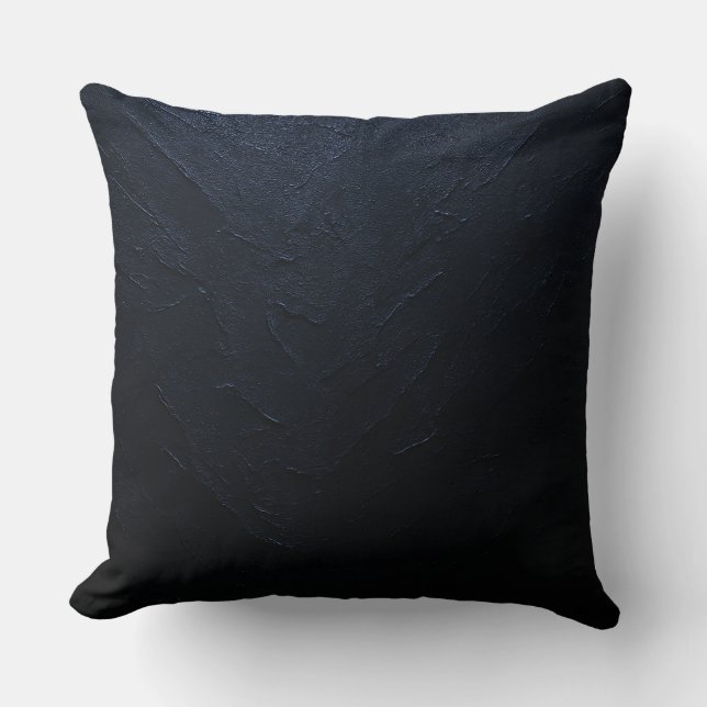 Almofada Textura de gesso em cor índigo profundo (Frente)