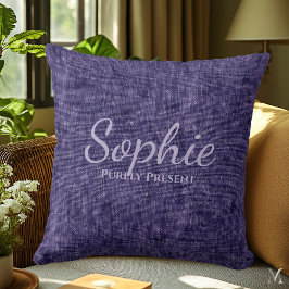 Almofada Textura de Jeans Roxo | Casa Rústica Personalizada