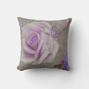 Almofada Textura de manchas Rosa púrpura, em relevo, com pr