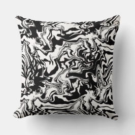 Almofada Textura de mármore - Abstrato preto e branco sem c