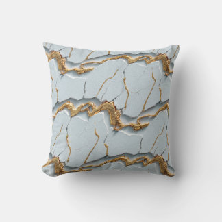 Almofada Textura de Mármore Branco com Veias de Ouro Rachad