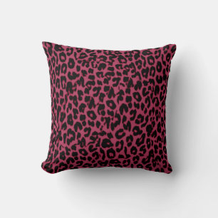 Almofada Textura de pele vermelha e sem costura do leopardo