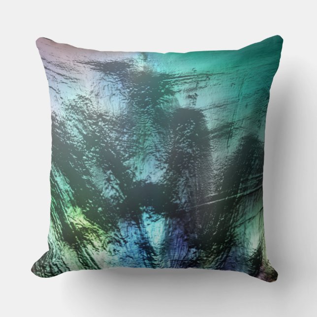 Almofada Textura de rocha preta em ciano azul para cinza de (Frente)