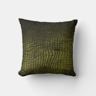 Almofada Textura luxuosa de crocodilo escuro.