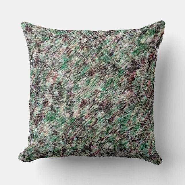 Almofada Textura manchada de menta e marrom com alivio leve (Frente)