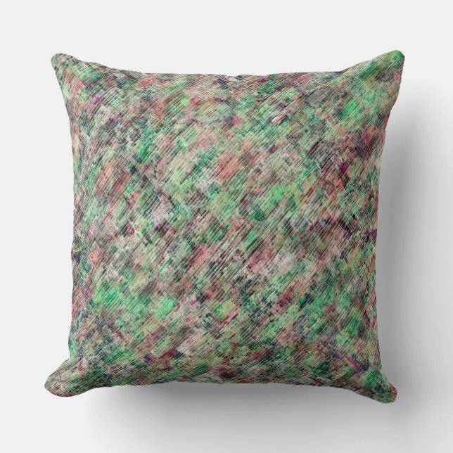 Almofada Textura manchada de menta e salmão com alivio lige (Frente)